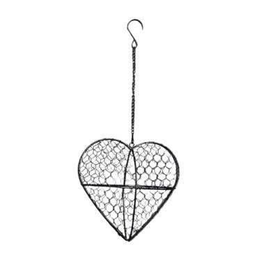 Imagem de RNXRZANK Vaso de Flores Suspenso em Formato de Coração, Cesto de Arame, Suporte para Plantas para Casa, Ou Jardim.