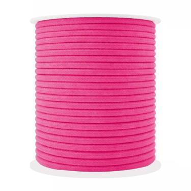 Imagem de Mandala Crafts Cordões de substituição macios rosa choque para bolsas de moletom - cordão de tubulação para estofamento de costura - 50 metros 2 mm fio de algodão macramê corda espartilho cordas