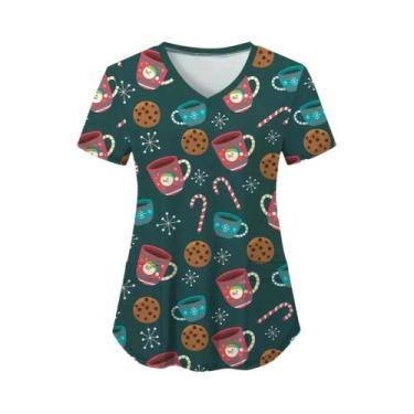 Imagem de Uniforme De Enfermeira Veterinária De Verão Com Estampa De Desenho Ani