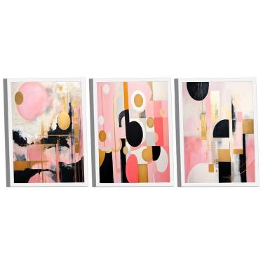 Imagem de Conjunto De Quadros Trio Abstract Pink Light -- Br Artes