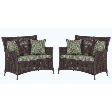 Imagem de 2 Sofás área Externa Igapó Alumínio Marrom Corda Náutica E5 Marrom