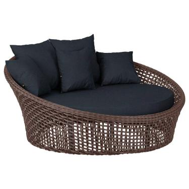 Imagem de Chaise Hungria Pintura Preta Corda Náutica E12 Trama Marrom