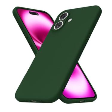 Imagem de uvcoat Capa de silicone para iPhone 16 Plus, capa fina de gel de borracha macia para mulheres e meninas, linda capa de telefone TPU fosco com proteção total da câmera, design simples minimalista