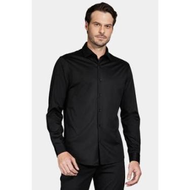 Imagem de Camisa Aramis Manga Longa Slim Algodão Modal e Seda Preto-Masculino