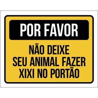 Imagem de Kit 5 Placa Acm Não Deixe Animal Fazer Xixi Portão 18X23 - Sinalizo