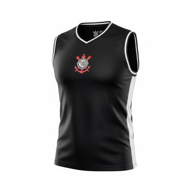 Imagem de Camisa Regata Corinthians Basquete Masculina Preta-Masculino