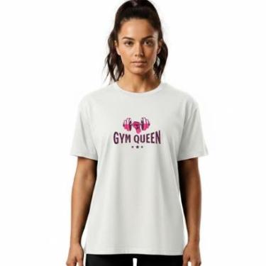 Imagem de Camiseta Feminina Algodão Premium GYM QUEEN Caminhada Academia-Feminino