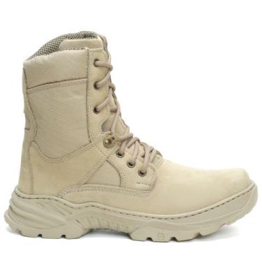 Imagem de Bota Coturno em couro resistente solado costurado - Spectrun, Areia, 4