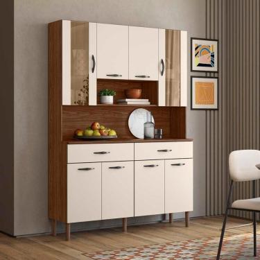 Imagem de Armário de Cozinha Kit 8 Portas 2 Gavetass com prateleiras Golden Kits Paraná