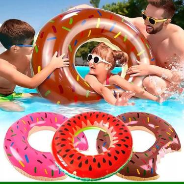 Imagem de Bóia Inflável Circular Para Piscina Donuts Melancia 80cm Infaltil -sne