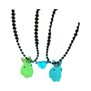 Imagem de Colar De Casal Com Coração Luminoso Que Brilha No Escuro, Corrente De 