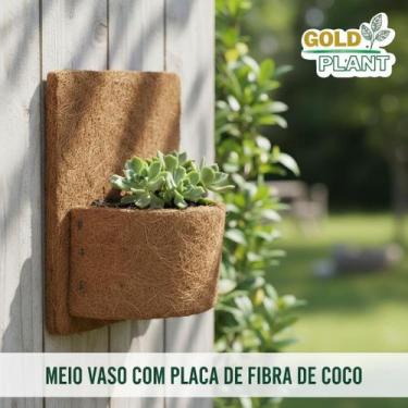 Imagem de Meio vaso com Placa Fibra de coco ecológico tipo xaxim N5 - 29cm Gold 