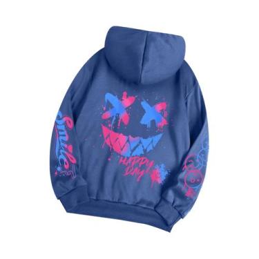 Imagem de Moletom Feminino Oversize Com Estampa De Grafite, Estilo Street Hip Ho
