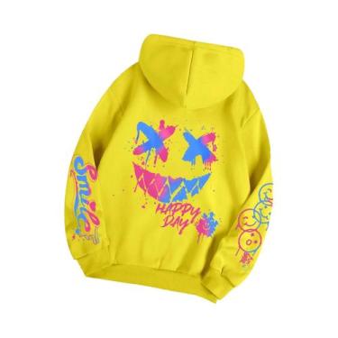 Imagem de Moletom Feminino Oversize Com Estampa De Grafite, Estilo Street Hip Ho