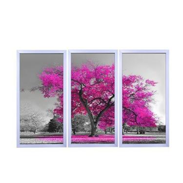 Imagem de Quadros Decorativos em Mosaico com moldura em madeira 103x63 cm e vidr