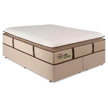 Imagem de Cama Box Queen Gazin Ferrari Premium Molas Ensacadas E Pillow Top 158x198x71cm Bege
