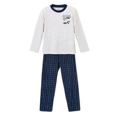 Imagem de Pijama Hering infantil Cinza Menino Estampa Brilha No Escuro-Masculino