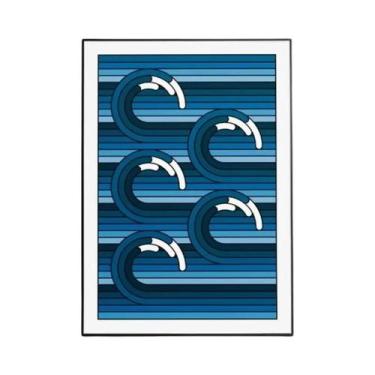 Imagem de Pôster De Arte Moderna De Tóquio Em Tela, Decoração De Parede Com Onda