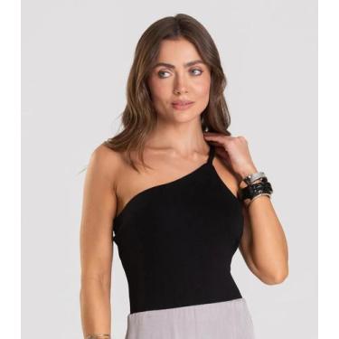 Imagem de Body Feminino Alça Trançada Dianna Preto, PP, Preto