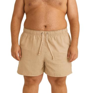 Imagem de Bermuda Masculina Plus Size Casual em Linho Leve com Bolsos e Ajuste Confortável-Masculino