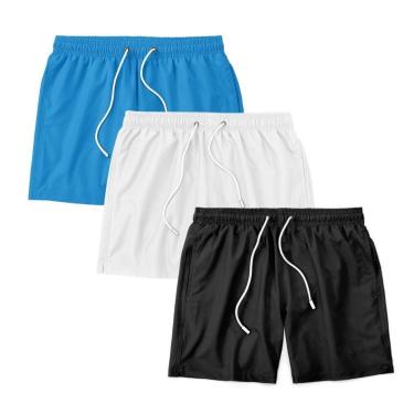 Imagem de Kit 3 Shorts Bermuda Masculino Tactel Liso Praia Academia-Masculino