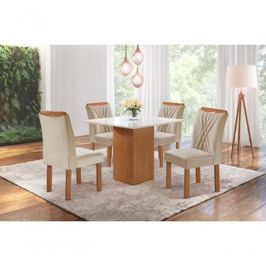 Imagem de Sala De Jantar 4 Cad Vidro 0,9x0,9m - Chicago - Sky Móveis