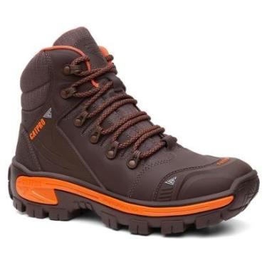 Imagem de Bota Masculina Couro Bovino Premium Coturno Adventure Solado Tratorado CATPRO Cano Medio Reforçada-Masculino