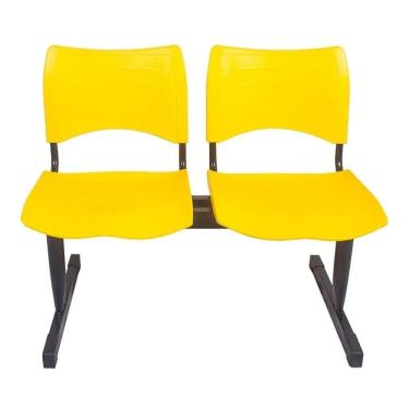 Imagem de Longarina 2 lugares em polipropileno cor amarelo