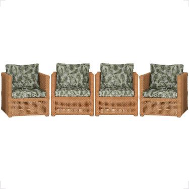 Imagem de Kit 4 Poltronas Madri Estofado Alumínio Corda Náutica Terracota Trama Original