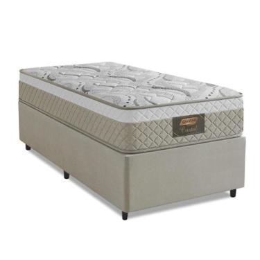 Imagem de Cama Box Solteiro Cristal Molas Ensacadas 88x188x61cm - Gazin, Bege