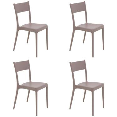 Imagem de Kit com 4 Cadeiras Tramontina Diana Camurça em Polipropileno Sustentável
