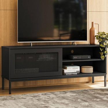 Imagem de Rack para TV Até 55 Polegadas Heron 1 Porta Preto - Panorama Móveis