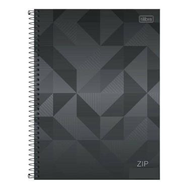 Imagem de Caderno Espiral Universitário Zip Geométrico 10 Matérias Cinza - Tilibra