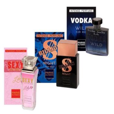 Imagem de Kit 3 Perfumes Paris Elysees Vodka Wild-Billion Night-Sexy Woman Love 