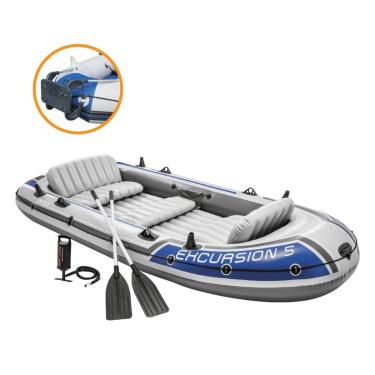 Imagem de Bote Inflável Intex Excursion 5 C/ Suporte Motor Remos Barco-Unissex