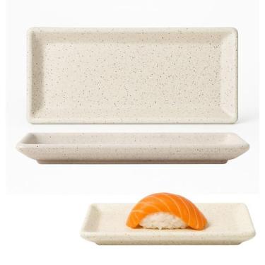 Imagem de Travessa Retangular 22cm Creme Mesclado Sapporo