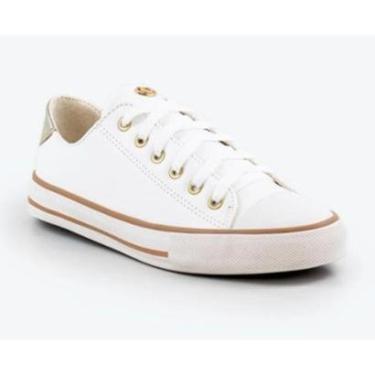 Imagem de Tenis Dumond Branco com Enfeite Dourado Tamanho:36;Cor:-Feminino