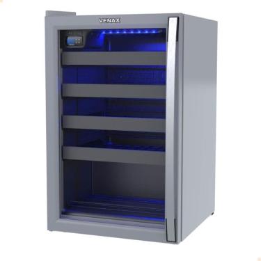 Imagem de Adega Venax Piubella Cave 100L 24 Garrafas Porta Invertida Vidro Duplo Cinza 220V