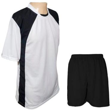 Imagem de Uniforme 20+1 Camisa Branco/Preto, Calção Preto e Goleiro - TRB Sports