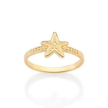 Imagem de Anel skinny estrela do mar banhado a ouro  513491 Rommanel, Dourado, 1