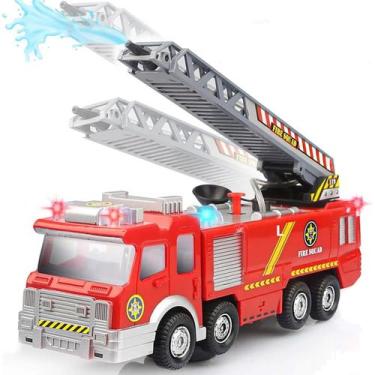 Imagem de Caminhão Bombeiro Musical Lança Jato Água com Sirene Bate e Volta Carr