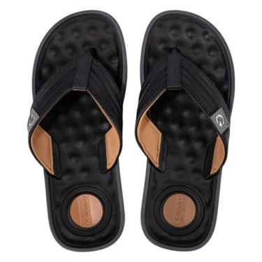 Imagem de Chinelo de Dedo Masculino Massageador Cartago Alabama, Preto, Grafite,