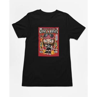 Imagem de Camiseta Poster Pop Style Inspiração GUNS N ROSES Estampa DTF 100% Alg