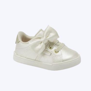 Imagem de Tênis Perolado Sky Infantil Bebê Menina Klin 358002000, Offwhite, Dour