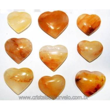 Imagem de Coração de Pedra Hematoide Amarelo Natural - 5 Unidades de 4.7 a 6.5cm