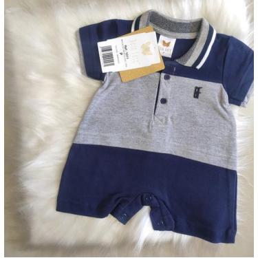 Imagem de Macacão verão bebê masculino gola polo cor azul - Bela Fase, Azul, P