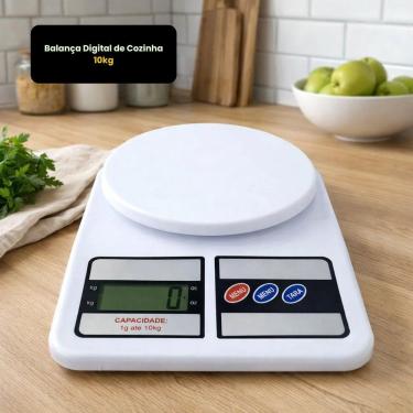 Imagem de Balança Digital de Cozinha 10kg para Ingredientes com Função Tara Policarbonato Visor LCD Top Rio Comercial