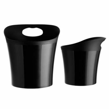 Imagem de Balde de Gelo Acrilico Preto Elegance - 4,5 Litros - Neoplas
