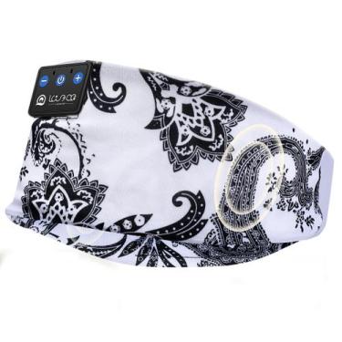 Imagem de Faixa de cabeça para dormir com Bluetooth 5.4 LOVE EYE, branca