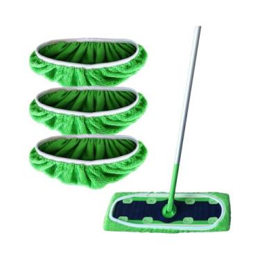 Imagem de Almofadas De Microfibra Verdes Para Mop Swiffer XL, 3 Peças, Reutilizá
